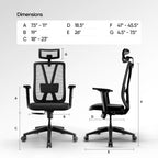 Frido AeroMesh Classic Ergo Chair - With Headrest