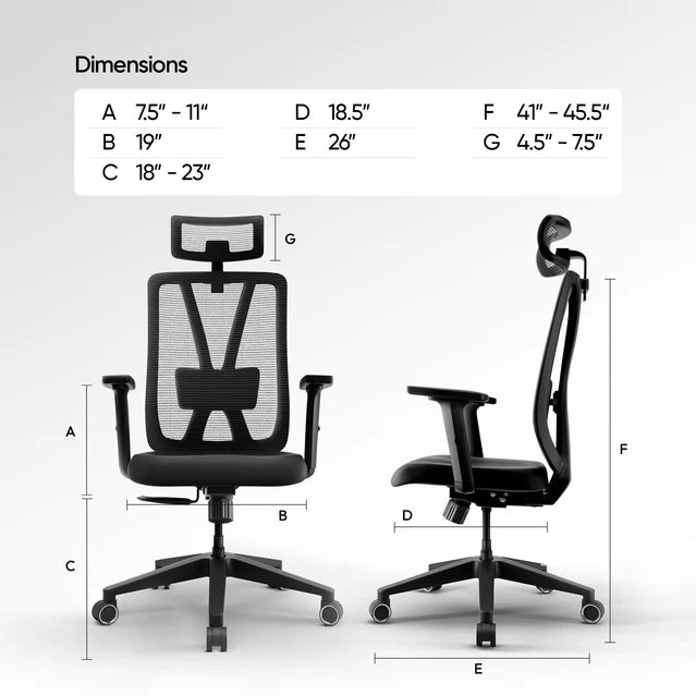 Frido AeroMesh Classic Ergo Chair - With Headrest