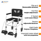 Prime FPA007 | Attendant Propelled Shower Commode Wheelchair