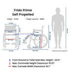 Prime FPS005 | Self Propelled Shower Commode Wheelchair